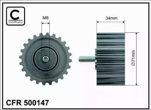 Caffaro 500147 - Паразитна / водеща ролка, зъбен ремък vvparts.bg