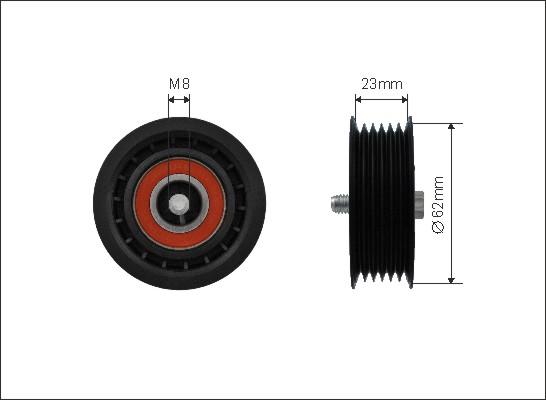 Caffaro 500399 - Паразитна / водеща ролка, пистов ремък vvparts.bg