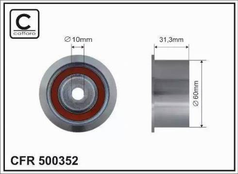 Caffaro 500352 - Паразитна / водеща ролка, зъбен ремък vvparts.bg