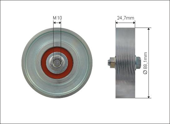 Caffaro 500389 - Паразитна / водеща ролка, пистов ремък vvparts.bg