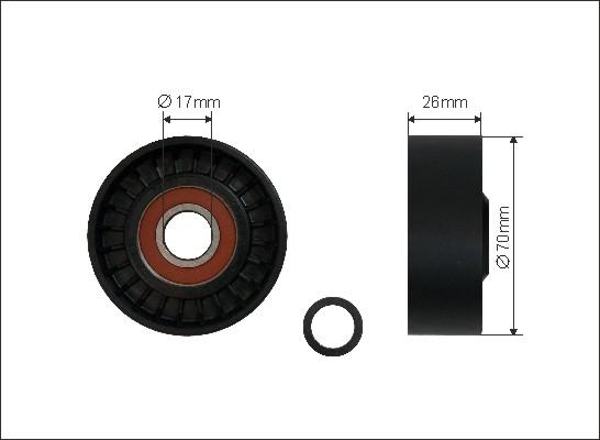 Caffaro 500336 - Паразитна / водеща ролка, пистов ремък vvparts.bg