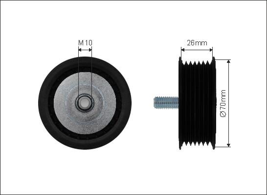 Caffaro 500326 - Паразитна / водеща ролка, пистов ремък vvparts.bg