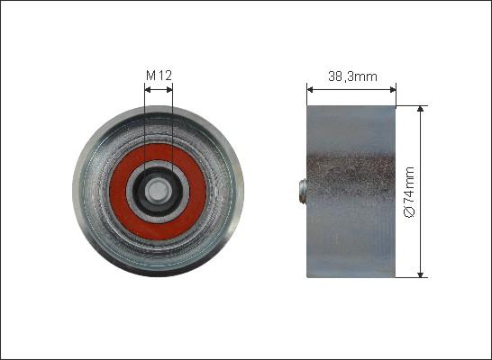 Caffaro 500567 - Паразитна / водеща ролка, пистов ремък vvparts.bg
