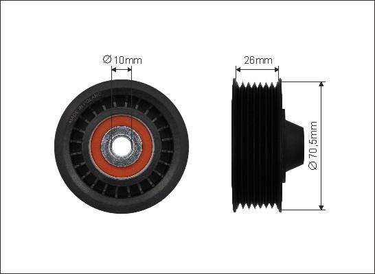 Caffaro 500250 - Паразитна / водеща ролка, пистов ремък vvparts.bg