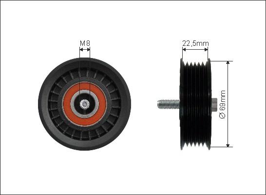 Caffaro 500279 - Паразитна / водеща ролка, пистов ремък vvparts.bg