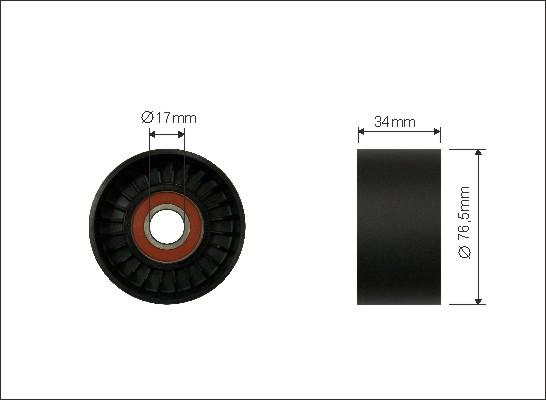 Caffaro 500015 - Паразитна / водеща ролка, пистов ремък vvparts.bg