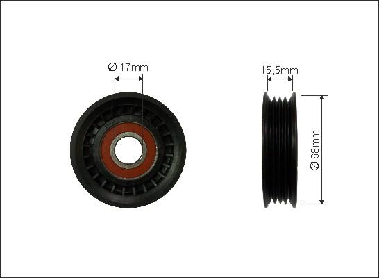 Caffaro 158-00 - Паразитна / водеща ролка, пистов ремък vvparts.bg