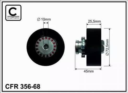 Caffaro 356-68 - Паразитна / водеща ролка, пистов ремък vvparts.bg