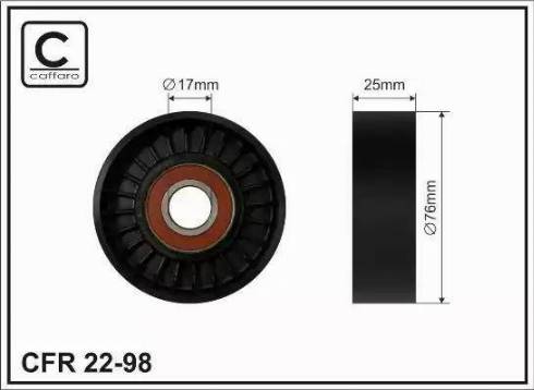 Caffaro 22-98 - Паразитна / водеща ролка, пистов ремък vvparts.bg