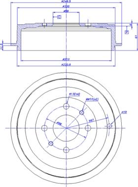 CAR 433.100 - Спирачен барабан vvparts.bg