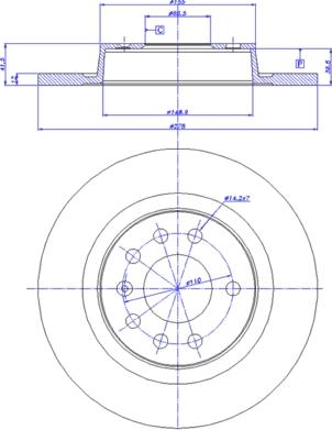 CAR 142.034 - Спирачен диск vvparts.bg