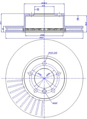 ATE 24.0124-0203.1 - Спирачен диск vvparts.bg