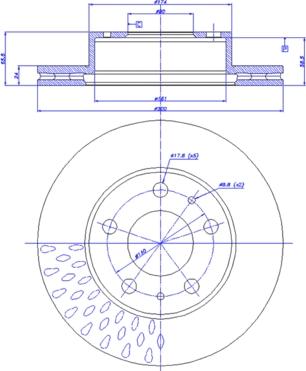 EURODEAL AUTOPARTS 828 - Спирачен диск vvparts.bg