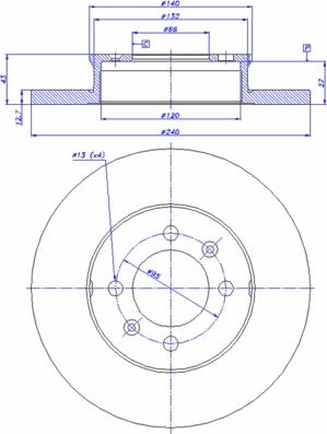 BENDIX 561256 B - Спирачен диск vvparts.bg