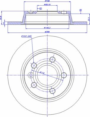 RHIAG PB 1216C - Спирачен диск vvparts.bg