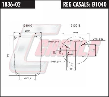 Casals B1040 - Маншон, въздушно окачване vvparts.bg