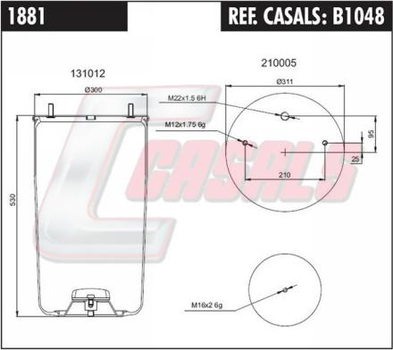 Casals B1048 - Маншон, въздушно окачване vvparts.bg