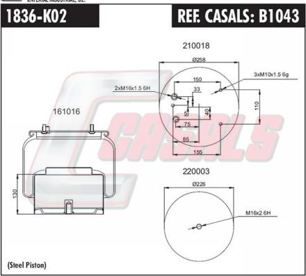 Casals B1043 - Маншон, въздушно окачване vvparts.bg