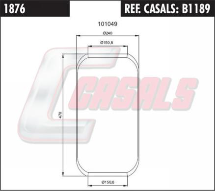 Casals B1189 - Маншон, въздушно окачване vvparts.bg