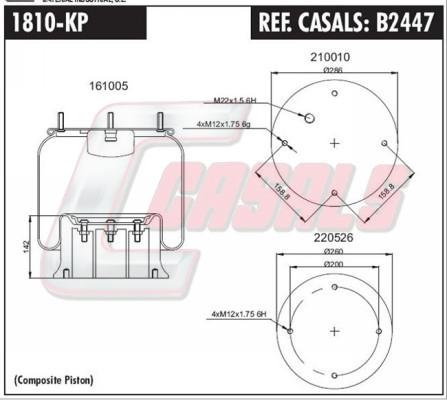 Casals B2447 - Маншон, въздушно окачване vvparts.bg