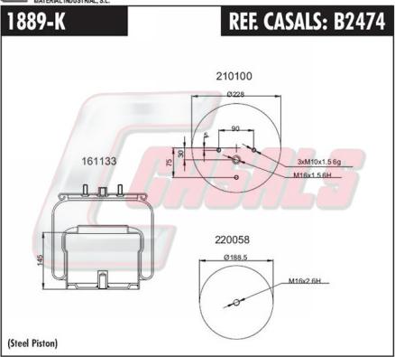 Casals B2474 - Маншон, въздушно окачване vvparts.bg