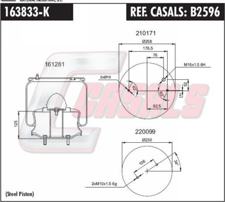 Casals B2596 - Маншон, въздушно окачване vvparts.bg