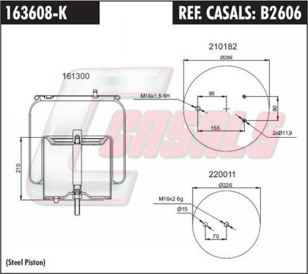 Casals B2606 - Маншон, въздушно окачване vvparts.bg