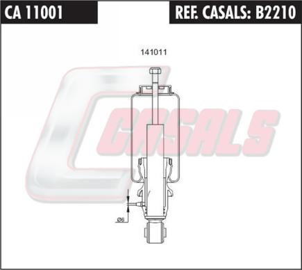 Casals B2210 - Демпер (успокоител), окачване на шофьорската кабина vvparts.bg