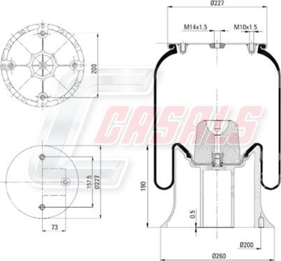 Casals B2738 - Маншон, въздушно окачване vvparts.bg