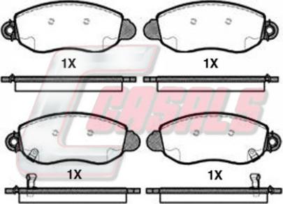 Casals BKM5167 - Комплект спирачно феродо, дискови спирачки vvparts.bg