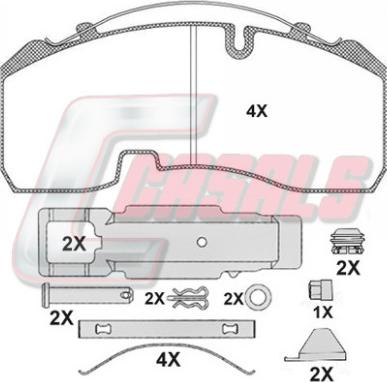 WABCO 3459010612 - Комплект спирачно феродо, дискови спирачки vvparts.bg