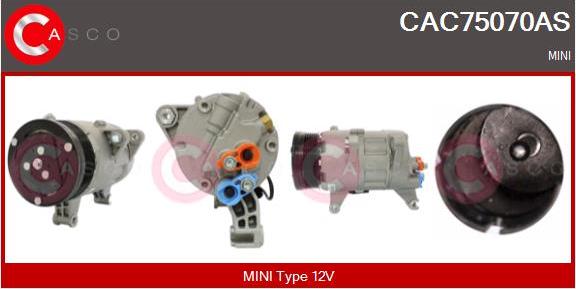 Casco CAC75070AS - Компресор, климатизация vvparts.bg
