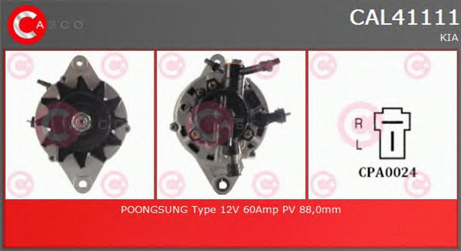 Casco CAL41111 - Генератор vvparts.bg