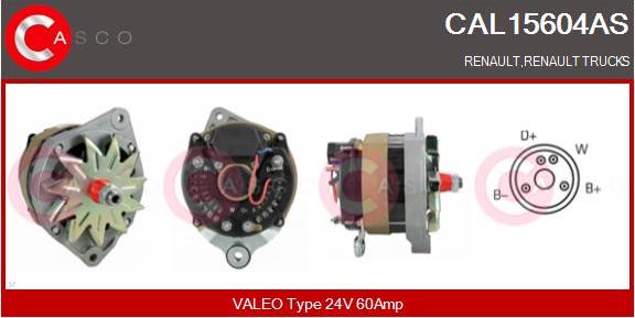 Casco CAL15604AS - Генератор vvparts.bg