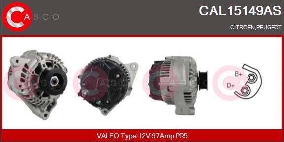 Casco CAL15149AS - Генератор vvparts.bg