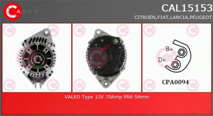 Casco CAL15153 - Генератор vvparts.bg