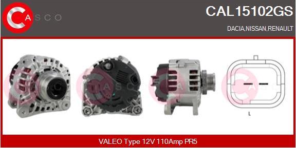 Casco CAL15102GS - Генератор vvparts.bg