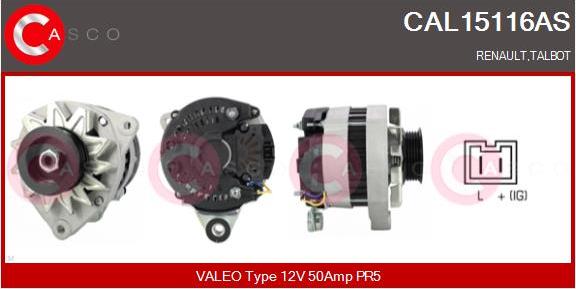 Casco CAL15116AS - Генератор vvparts.bg