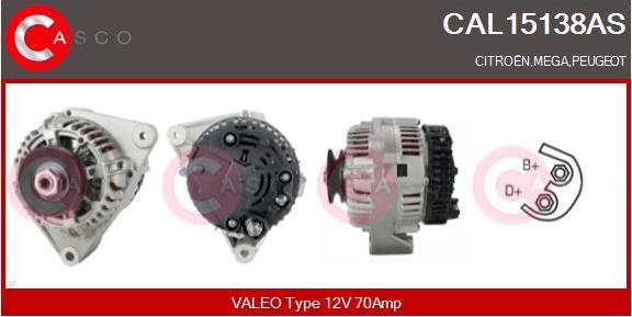 Casco CAL15138AS - Генератор vvparts.bg