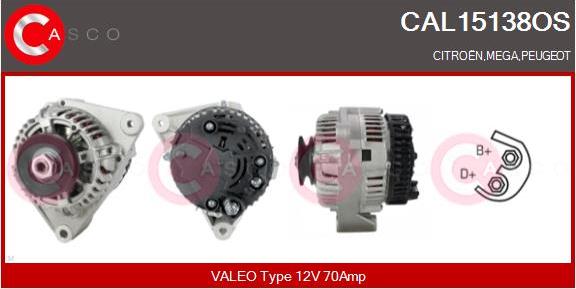 Casco CAL15138OS - Генератор vvparts.bg