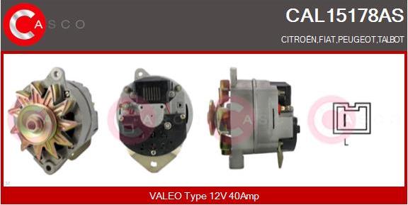 Casco CAL15178AS - Генератор vvparts.bg