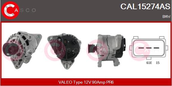 Casco CAL15274AS - Генератор vvparts.bg