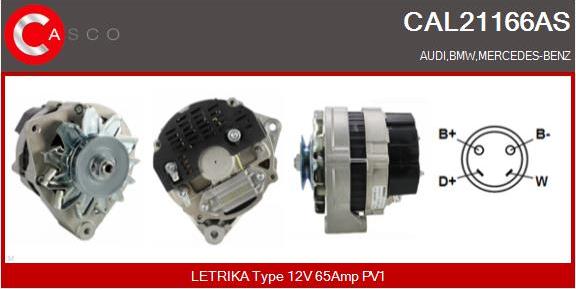 Casco CAL21166AS - Генератор vvparts.bg