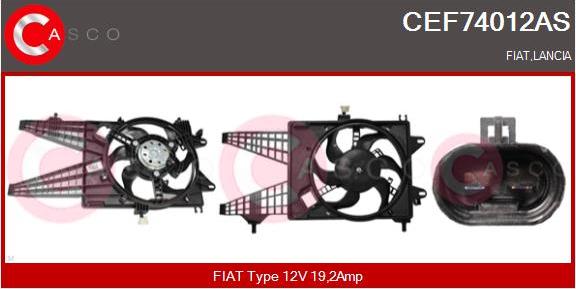 Casco CEF74012AS - Електромотор, вентилатор на радиатора vvparts.bg