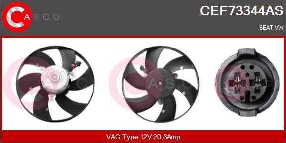 Casco CEF73344AS - Вентилатор, охлаждане на двигателя vvparts.bg