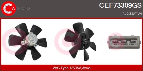 Casco CEF73309GS - Вентилатор, охлаждане на двигателя vvparts.bg