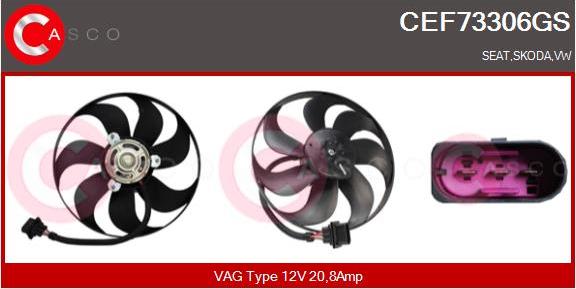 Casco CEF73306GS - Вентилатор, охлаждане на двигателя vvparts.bg