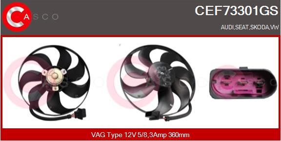 Casco CEF73301GS - Вентилатор, охлаждане на двигателя vvparts.bg