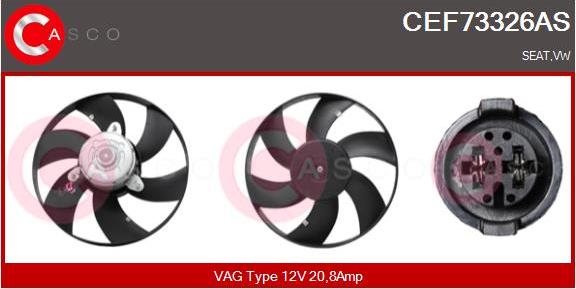 Casco CEF73326AS - Вентилатор, охлаждане на двигателя vvparts.bg
