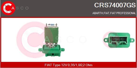 Casco CRS74007GS - Съпротивление, вентилатор за вътрешно пространство vvparts.bg